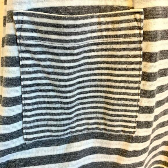 4 for $25 / Anthropologie Eri + Ali Gray and White Striped Long Sleeve Top - Picture 7 of 7